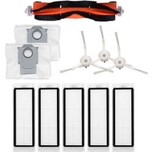 İcanpares Roborock Uyumlu Q5+ Robot Süpürge Ana Fırça, Hepa Filtre X5, Yan Fırça X3, Toz Torbası X2