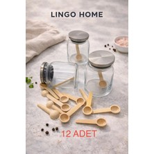 Lingo Home 12 Adet Bambu Mini Baharatlık Kaşığı - 7cm