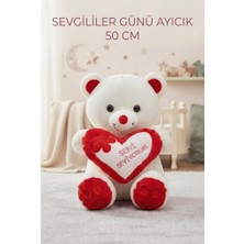 Farbu Oyuncak Kalpli Beyaz Peluş Ayı 50CM Sevimli Konforlu: Peluş Uyku Yastığı ve Sarılma Arkadaşı Dekoratif Oyuncak