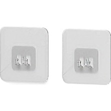 Edora Home Yedek 2 Adet Yapışkanlı Askılık Sticker Banyo Köşeliği Askısı Mutfak Düzenleyici Duş Rafı Kancası
