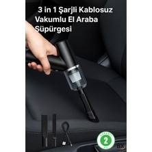 Eco Lounge 3 In 1 Şarjlı Kablosuz Vakumlu El Araba Süpürgesi Araç Ev Ofis Süpürgesi