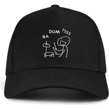 PataCute Ba Dum Tss Baterist Siyah Yüksek Profil Baseball Şapka