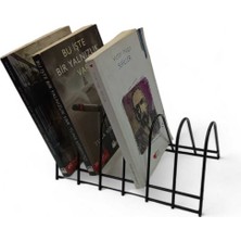 Edora Home Klasik 6 bölmeli metal masaüstü ayaklı kitaplık Siyah Metal 6 24 cm 4 cm Metal 13 cm