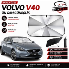OtoÇizgi Volvo V40 Şemsiye Tip Ön Cam Güneşliği Katlanabilir Uv Korumalı Araç Cam Güneşlik