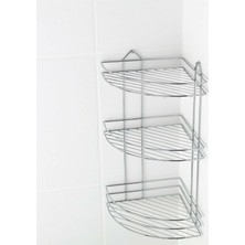 Edora Home Emsa Paslanmaz Krom 3 Katlı Banyo Köşeliği Şampuanlık Köşelik Banyo Rafı Ek-03