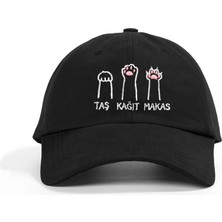 PataCute Taş Kağıt Makas Siyah Soft Baseball Şapka