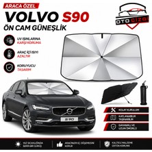 OtoÇizgi Volvo S90 Şemsiye Tip Ön Cam Güneşliği Katlanabilir Uv Korumalı Araç Cam Güneşlik