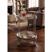 The Mia Servis Arabası Krom 2raflı Tekerlekli 80X45 cm