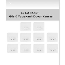 Edora Home Yedek 10 Adet Yapışkanlı Sticker Kendinden Yapışkanlı Kancalı Yapışkan banyo rafı Su Geçirmez Askı  Adet seçilmemiş