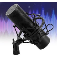 Rgb LED Profesyonel USB Kondansatör Mikrofon – 24 Bit / 96KHZ, Kardioid, Tak-Çalıştır, Tripod