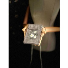 Ggart Handmade Meadov Nakış Işlemeli Keten Telefon Çantası, Telefon Kılıfı V1,55