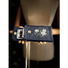 Ggart Handmade Meadov Nakış Işlemeli Keten Telefon Çantası, Telefon Kılıfı V81