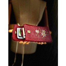 Ggart Handmade Meadov Nakış Işlemeli Keten Telefon Çantası, Telefon Kılıfı V56