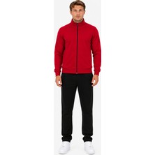 Trendhill Erkek Şardonlu Dik Yaka Eşofman Takımı BORDO-211
