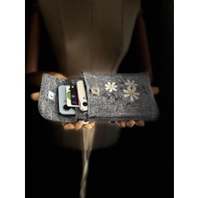 Ggart Handmade Meadov Nakış Işlemeli Keten Telefon Çantası, Telefon Kılıfı V62