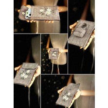 Ggart Handmade Meadov Nakış Işlemeli Keten Telefon Çantası, Telefon Kılıfı V15