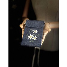 Ggart Handmade Meadov Nakış Işlemeli Keten Telefon Çantası, Telefon Kılıfı V72