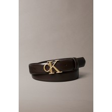 Calvin Klein Round Ck Buckle 30MM Belt Smooth