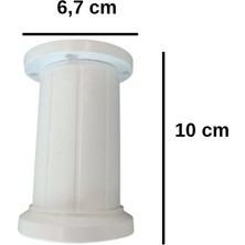Simkar Mobilya Ayağı 10 cm Beyaz - Mutfak Altı, Dolap Ayağı, Komodin, Baza, Kanepe Koltuk Ayağı, Gardrop Ayağı (4 Adet)