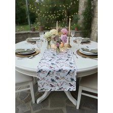White Alamode Kuş Desenli Dijital Baskılı Leke Tutmaz 40 x 140 Runner