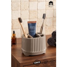 Muf Home Pratik 5 Bölmeli Çok Amaçlı Banyo Düzenleyici Diş Fırçalık, Macunluk ve Makyaj Organizeri - Masa Üstü Bölmeli Kalemlik Kutusu