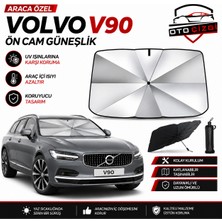 OtoÇizgi Volvo V90 Şemsiye Tip Ön Cam Güneşliği Katlanabilir Uv Korumalı Araç Cam Güneşlik