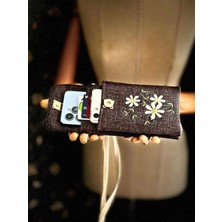 Ggart Handmade Meadov Nakış Işlemeli Keten Telefon Çantası, Telefon Kılıfı V22