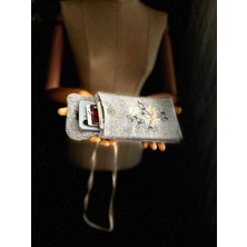 Ggart Handmade Meadov Nakış Işlemeli Keten Telefon Çantası, Telefon Kılıfı V1,79