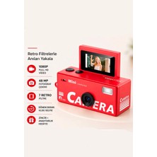 Aetcr Mini Dijital Fotoğraf Makinesi 1080P Full Hd 48 Mp Retro Tasarım Mini Charm Kamera Dönebilir Ekran