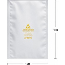 PROSMT 100 x 150 Kilitsiz Antistatik ESD Poşet - 300 Adet