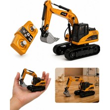 Lrs Store 1/64 Ölçek Metal Gövde Uzaktan Kumandalı Forklift-Kamyon-Kepçe Araba-6 Kanal Kontrollü Şarjlı Mini Iş Makinası