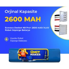 Ümit Maker Ecovacs Deebot N8 Pro+ 2600 Mah 14.4V Robot Süpürge Batarya