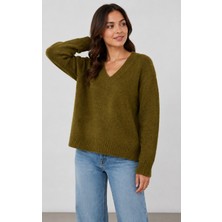 Aure Store Basic Oversize V Yaka Triko Kazak