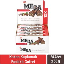 Bifa Mega Kaplamalı Fındıklı Kakao Kremalı Gofret 55 gr x 24 Adet