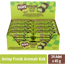 Bifa Keks Layer Kaplamalı Antep Fıstığı Aromalı Kremalı Kek 45 gr x 24 Adet