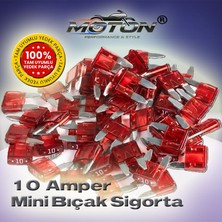 Moton 10 Amper Mini (Küçük Tip) Bıçak Sigorta (10 Adet)