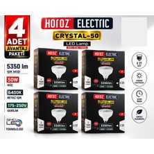 Lepold 4 Adet Horoz 50W Crystal-50 LED Torch Büyük LED Ampul 6400K Beyaz Işık