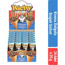 Bifa Richy Kornet Drajeli Fındık Krema Dolgulu Gofret 25 gr x 24 Adet