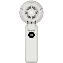 Lapas OT-F34 Dijital LED Göstergeli 4 Kademeli Portatif Soğutucu Uyumlu El Fanı Beyaz