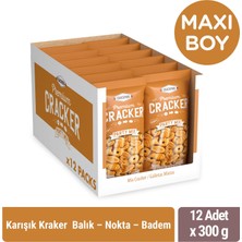 Crackfers Mix Maxi Boy Kraker - Balık - Nokta - Badem 300 gr x 12 Adet