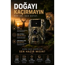 Nivego Nvg 1080P Full Hd Yaban Hayatı Kamerası IP66 Su Geçirmez Fotokapan 16MP Gece Görüşlü Hareket Sensörlü Av Kamera 2.0" LCD 0.8 Sn Tetikleme 32GB Tf Kart Destekli
