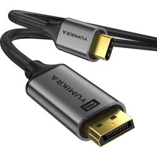 YUMIKRA Usb-C To Displayport Çift Yönlü Kablo, 48GBPS 8K@60Hz 4K@240Hz Hdcp Hdr, Dex Mode, Thunderbolt 5/4/3 - 1 Metre