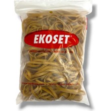 Ekoset 100 Adet Geniş Kalın Kauçuk Paket Ambalaj Kasa Lastiği 150 x 5 mm Doğal Renk