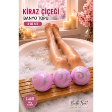 BB Bath Box Japon Kiraz Çiçeği Kokulu Banyo Topu, Nem Bombası, Jakuzi, Küvet & Manikür, Pedikür Topu 3 Adet 130 Gr