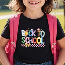 BarsDepo Back To Scholl Baskılı Tişört, Premıum Kalite Unisex Çocuk / Yetişkin