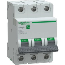 Schneider EZ9F59310 Pro 3 Faz, 10A, 10 Ka, C Tipi Otomat Sigorta