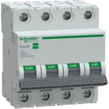 Schneider EZ9F57450 Pro 4 Faz, 50A, 6 Ka, C Tipi Otomat Sigorta