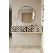 Vivense Arex Dresuar Antre Hol Rafı Beyaz Traverten Silver 120 cm DA1238BTS