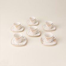 İpek Ipek Cream 12 Parça 6 Kişilik Kahve Fincan Takımı - Krem - 90 ml