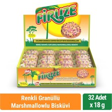 Bifa Firuze Renkli Granül Kaplamalı Marshmallowlu Bisküvi 18 gr x 32 Adet